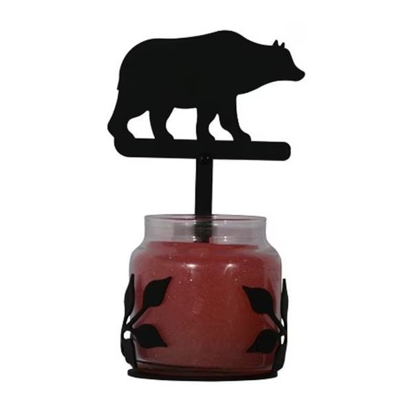 Village Wrought Iron C-LJS-14 Bear Large Candle Jar Sconce, Village Wrought Iron, Mfr#: C-LJS-14